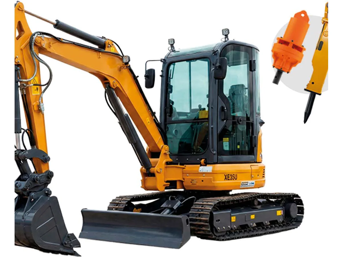 Mini Escavadeira 4,2 ton — Concha, rompedor e perfuratriz