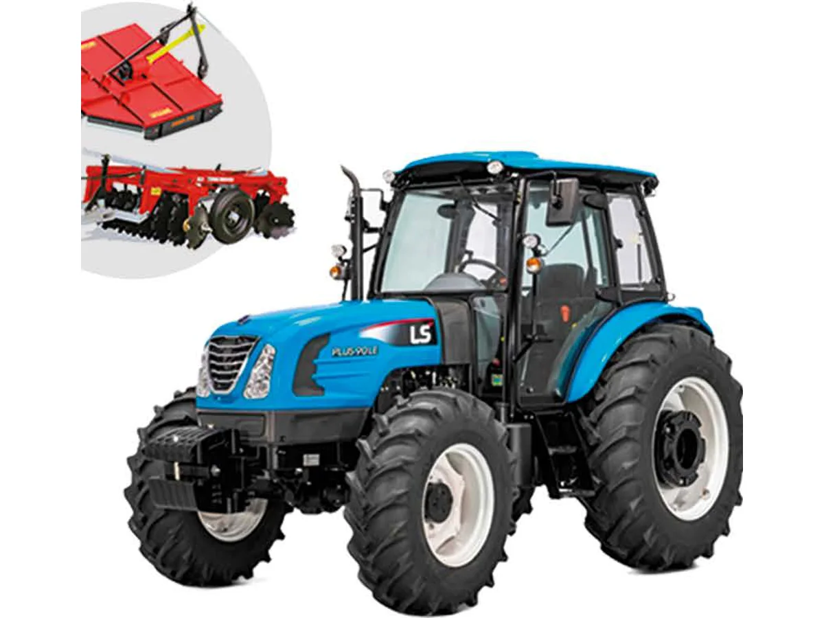 Trator de Pneus 4x4 — Grade e roçadeira